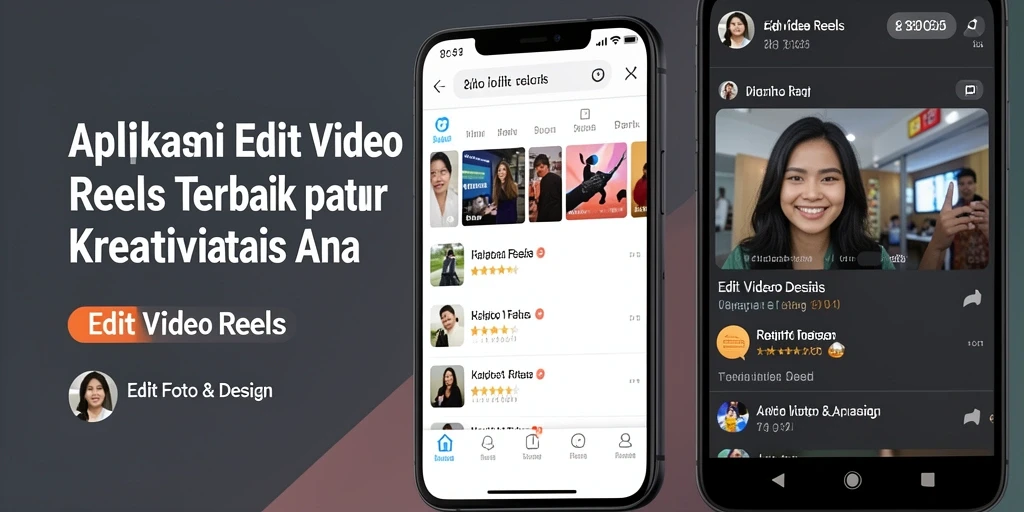 Tampilan antarmuka aplikasi 8055 untuk Edit Video Reels.