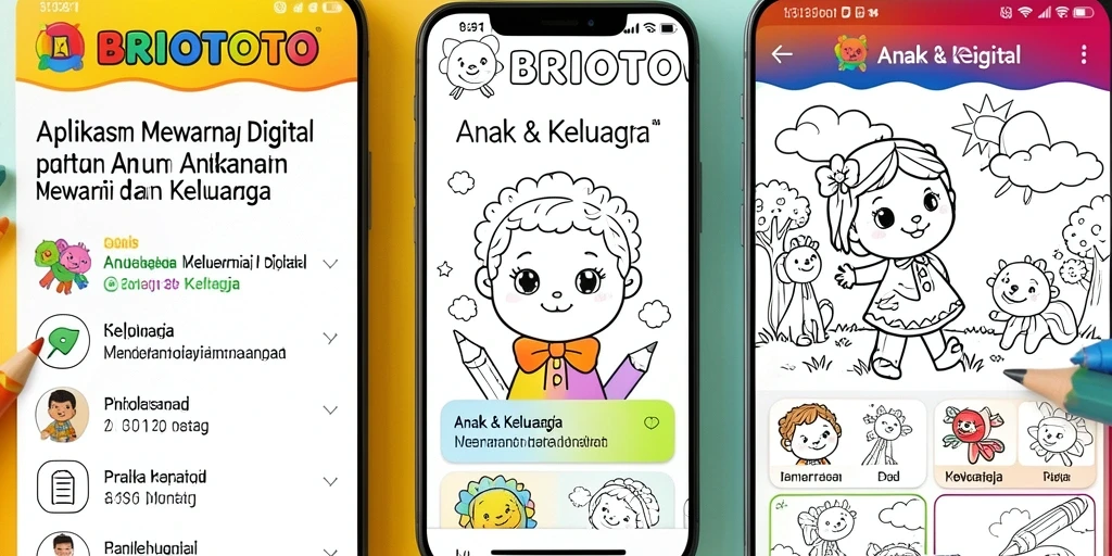 Tampilan antarmuka aplikasi BRIOTOTO untuk mewarnai digital.