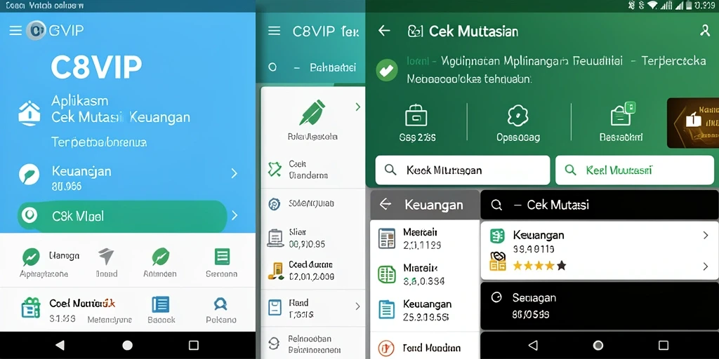 Antarmuka utama C8VIP menampilkan ringkasan mutasi transaksi keuangan.