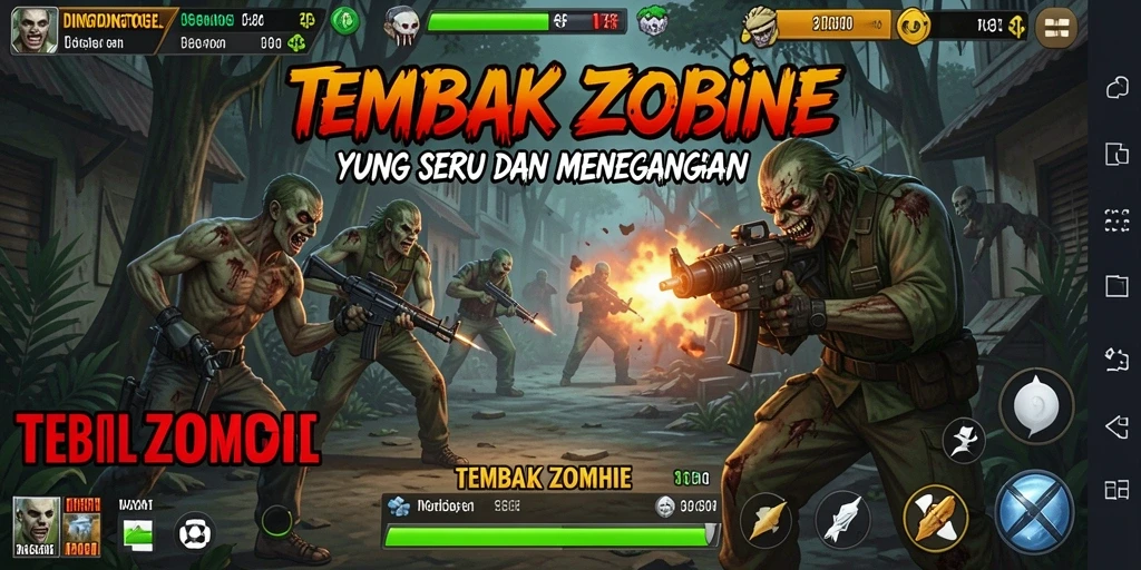 Tampilan antarmuka DINGDONGTOGEL saat bertempur melawan zombie.