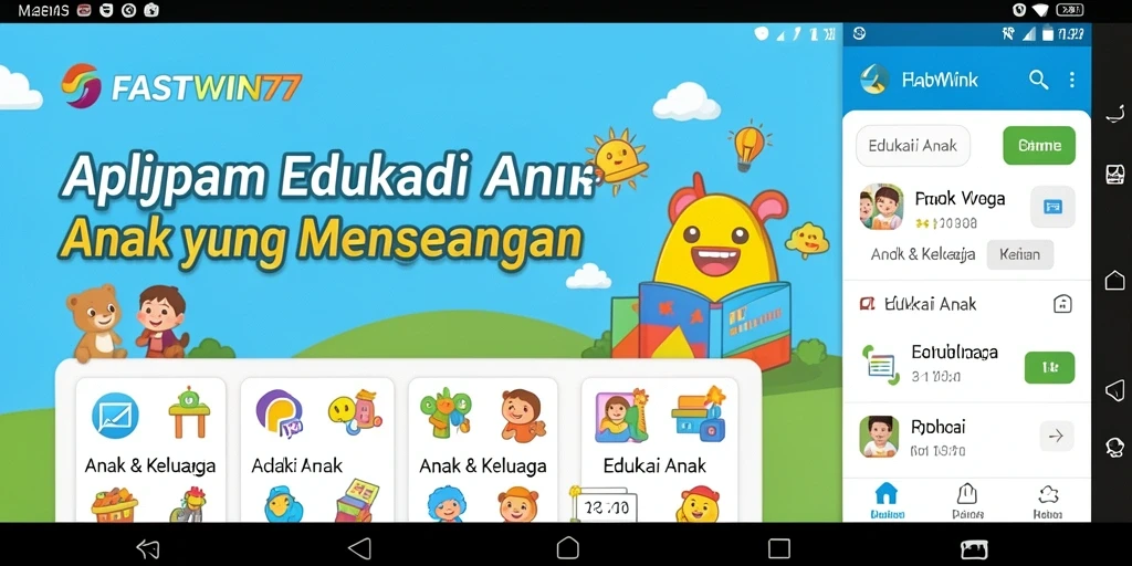 Tampilan antarmuka FASTWIN77 yang interaktif dan edukatif.