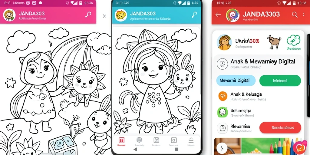 Tampilan antarmuka Mewarnai Digital JANDA303 yang menarik dan interaktif.