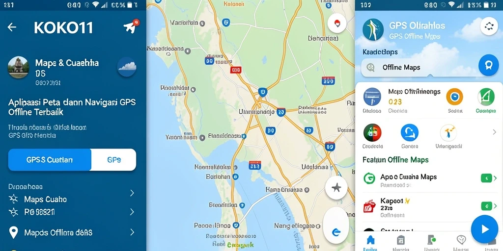 Antarmuka pengguna KOKO11 yang intuitif dan fungsional untuk navigasi GPS offline.