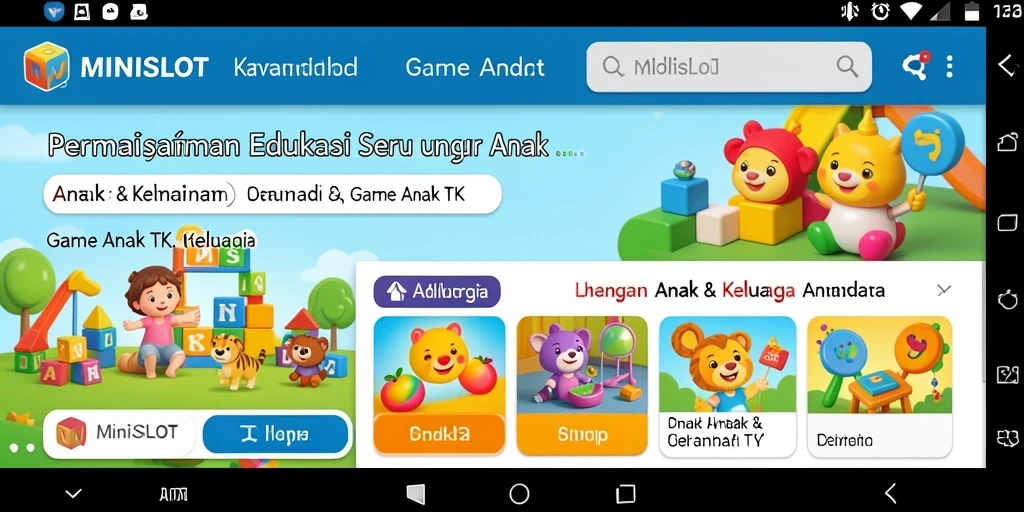 Antarmuka permainan edukatif yang ceria dan interaktif.