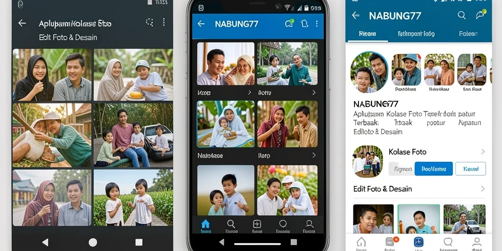 Antarmuka NABUNG77 dengan fitur Kolase Foto yang menarik.