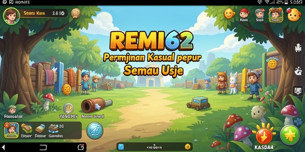 Tampilan antarmuka permainan kasual yang menarik dan interaktif.