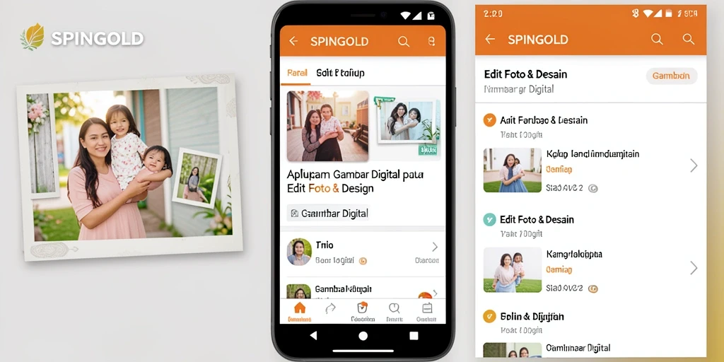 Antarmuka SPINGOLD yang menarik dan fungsional untuk Gambar Digital.