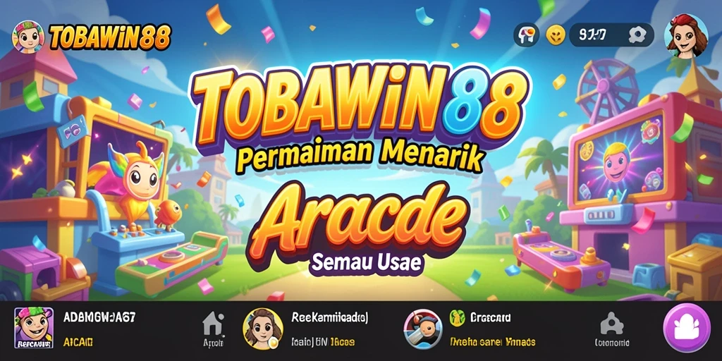 Antarmuka utama TOBAWIN88 menampilkan gameplay Arcade yang seru.